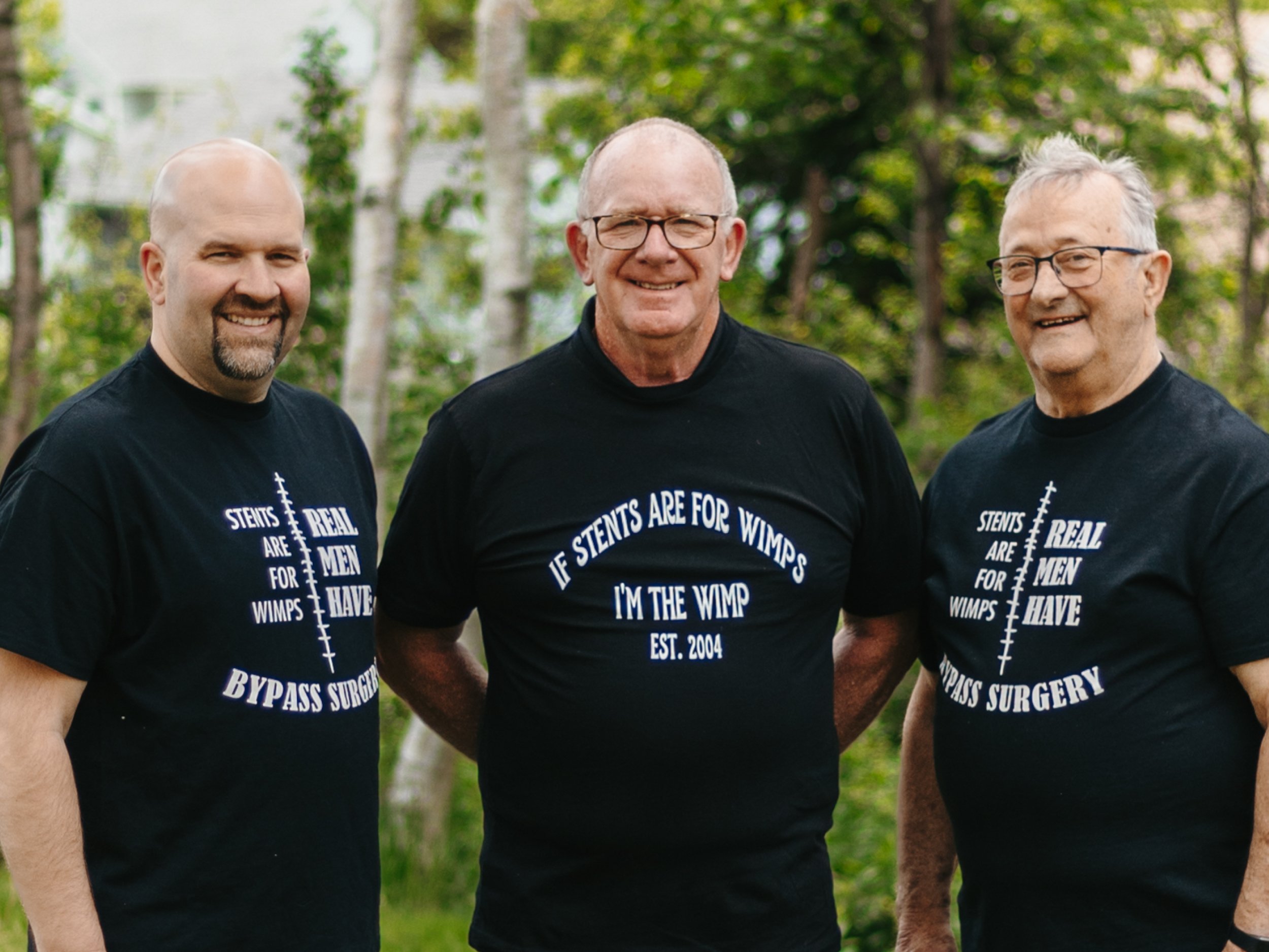 Thank you from the bottom of our hearts to thoughtful folks
like Shawn McNee (left), his father Robert (middle) and his father-in-law Bob (right) who put their hearts and soles into fundraising this year!